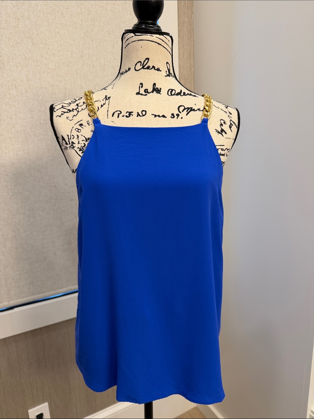 Lilly Pulitzer Cami Top in Royal Blue with Gold Chain Straps